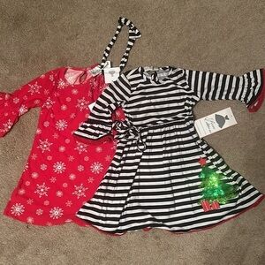 Rare Edition Christmas Dresses And headband 3-piece Set